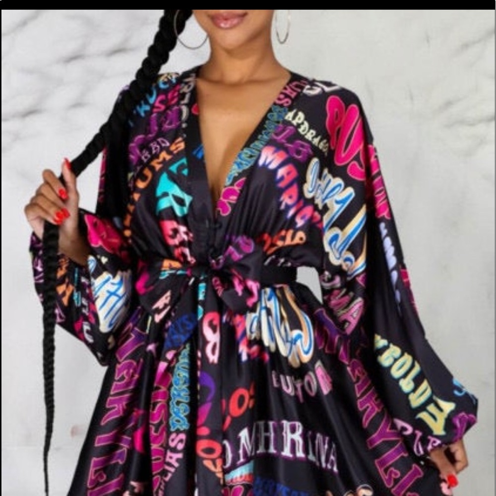 Letter Print Maxi Dress